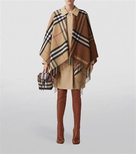 burberry capes on sale|burberry check wool cashmere cape.